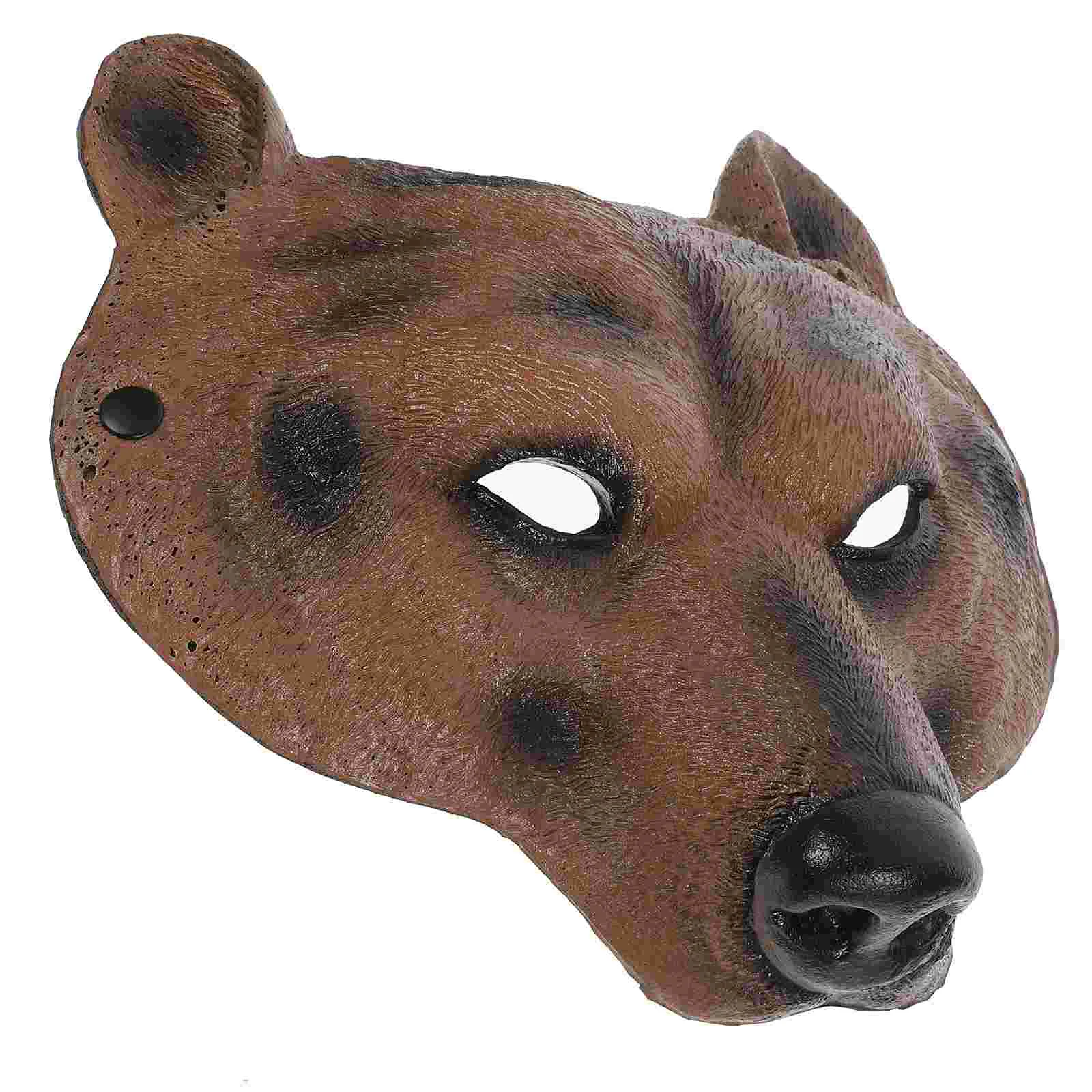 Mezza faccia animale orso maschera maschere in maschera per adulti uomo Halloween donna uomo