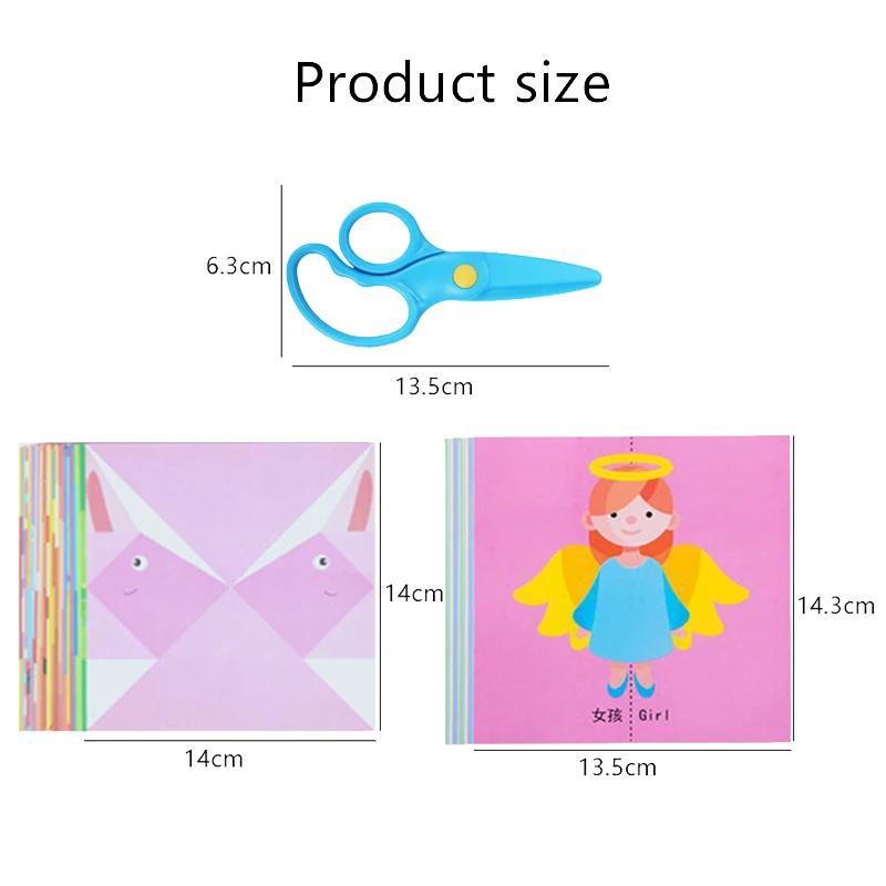 Children Handmade Toys Paper Cuttings Origami Puzzle Toy DIY Materials Education Props for Kindergarten Kids Birthday Gifts TMZ