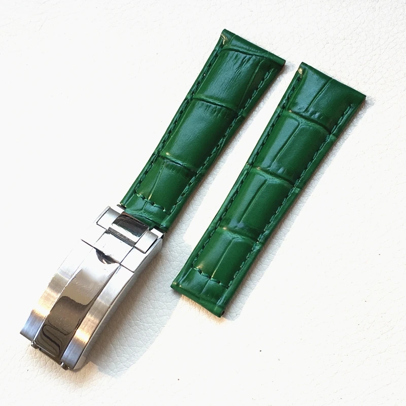 أشرطة ساعات يد لرولكس الغواصة يخت ماستر دايتونا بتوقيت جرينتش جلد التمساح الحبوب الرجال حزام ساعة اكسسوارات 20 مللي متر