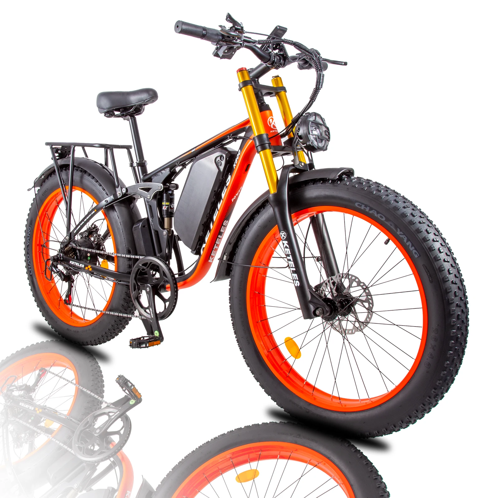 Full Suspension K800pro Electric City Bike For 1000 W Single Motor 48v 17.5ah 26 Inch KETELES Delivery Fat Ebike