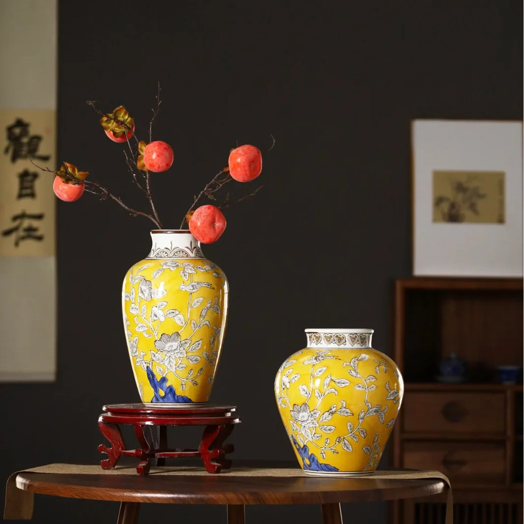 

Ручная роспись сине-белая фарфоровая ваза, гидропонная ваза для сушеных цветов, декоративная ваза для гостиной