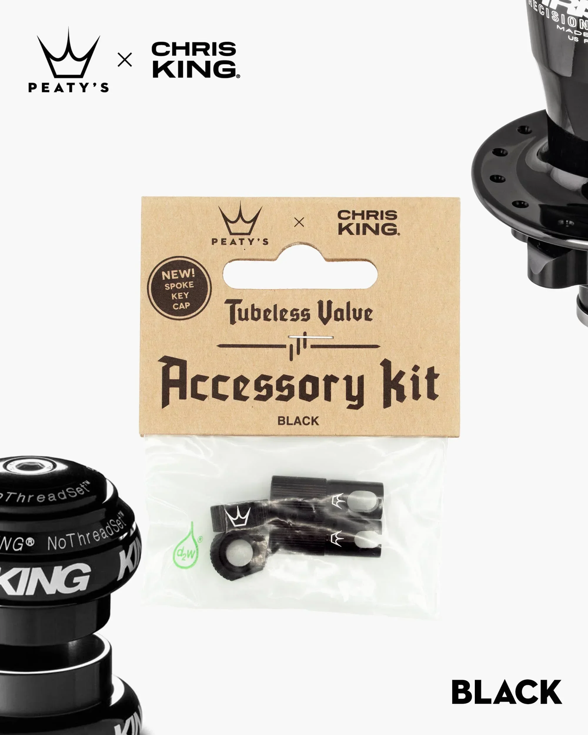 Peaty\'s x Chris King MK2 Tubeless Valve Accessory Kit