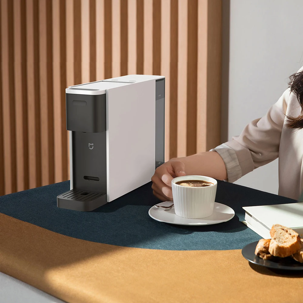 Xiaomi Mijia 2024เครื่องชงกาแฟแบบแคปซูล, เครื่องชงกาแฟ S1301กาแฟเอสเพรสโซ่คาเฟ่เครื่องเตรียมอาหาร20BAR ป้องกันการปิดเครื่องอัตโนมัติ