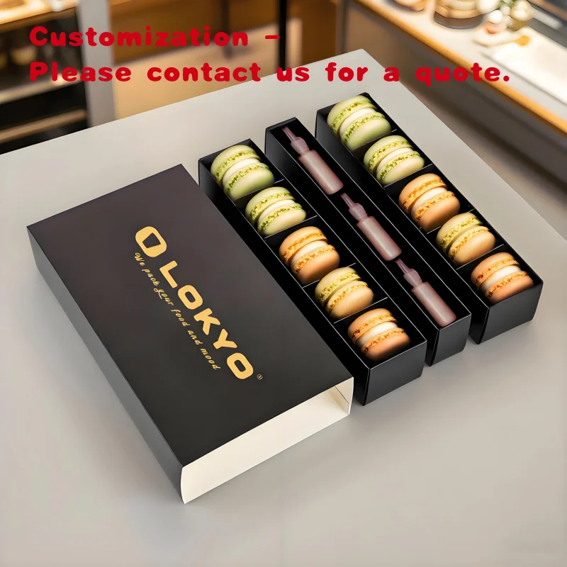custom.LOKYO Custom Printed Cookies Candy Custom Pastry Macaron Packaging Paper Box