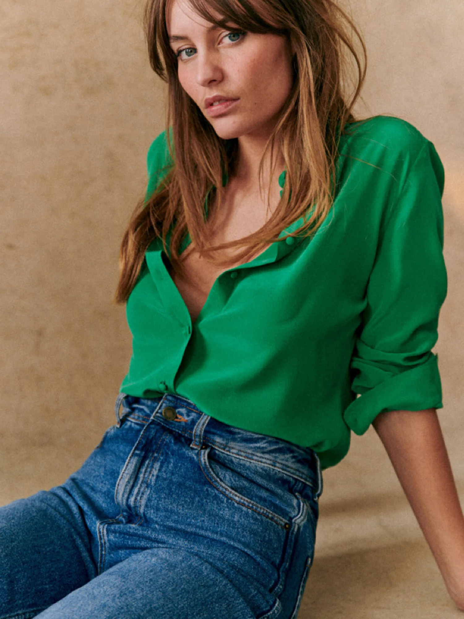 

Шелковая рубашка однотонного цвета, женская эластичная рубашка прямого кроя с длинными рукавами, деловая повседневная рубашка с воротником, летняя модная рубашка LPBC