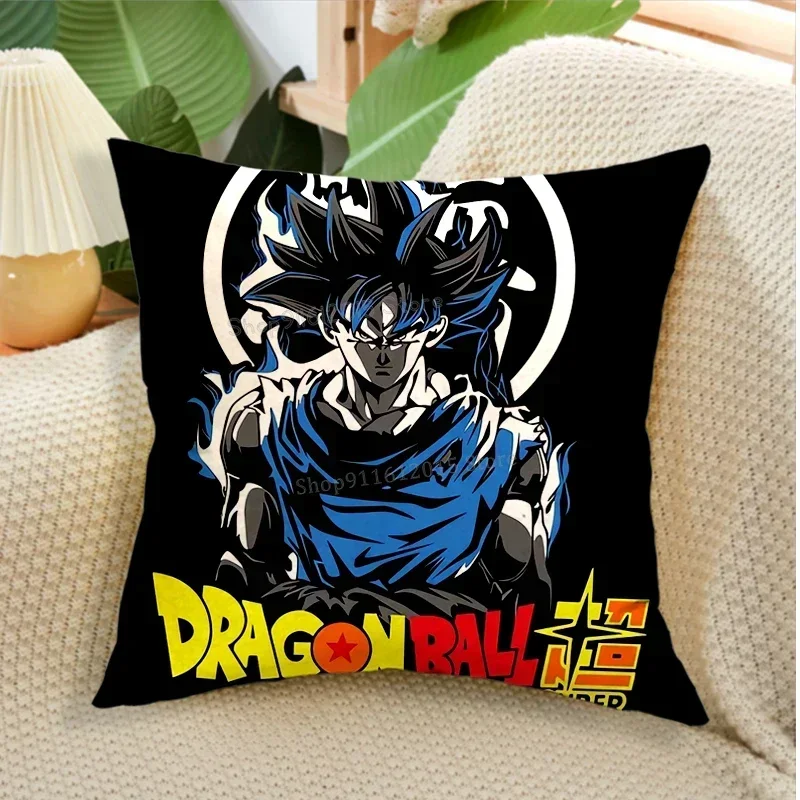 Dragon BallZ Pillowcase 45cm Anime Super Goku Throw Cushion Cover Living Room Pillow Cases Sofa Chair Home Decoration Gifts