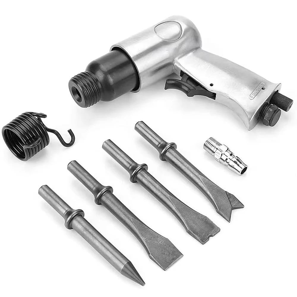 150mm 에어 해머, 전문가용 휴대용 가스 펀치, 소형 녹 제거용 에어 펀치, 끌이 달린 공압 공구