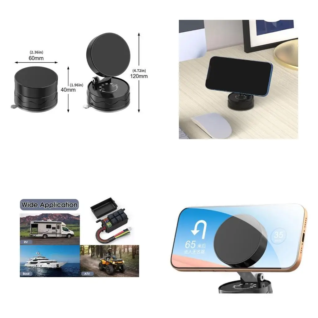 

02DE Car Phone Holders 360 Adjustable Quick Release Mobile Phones Bracket