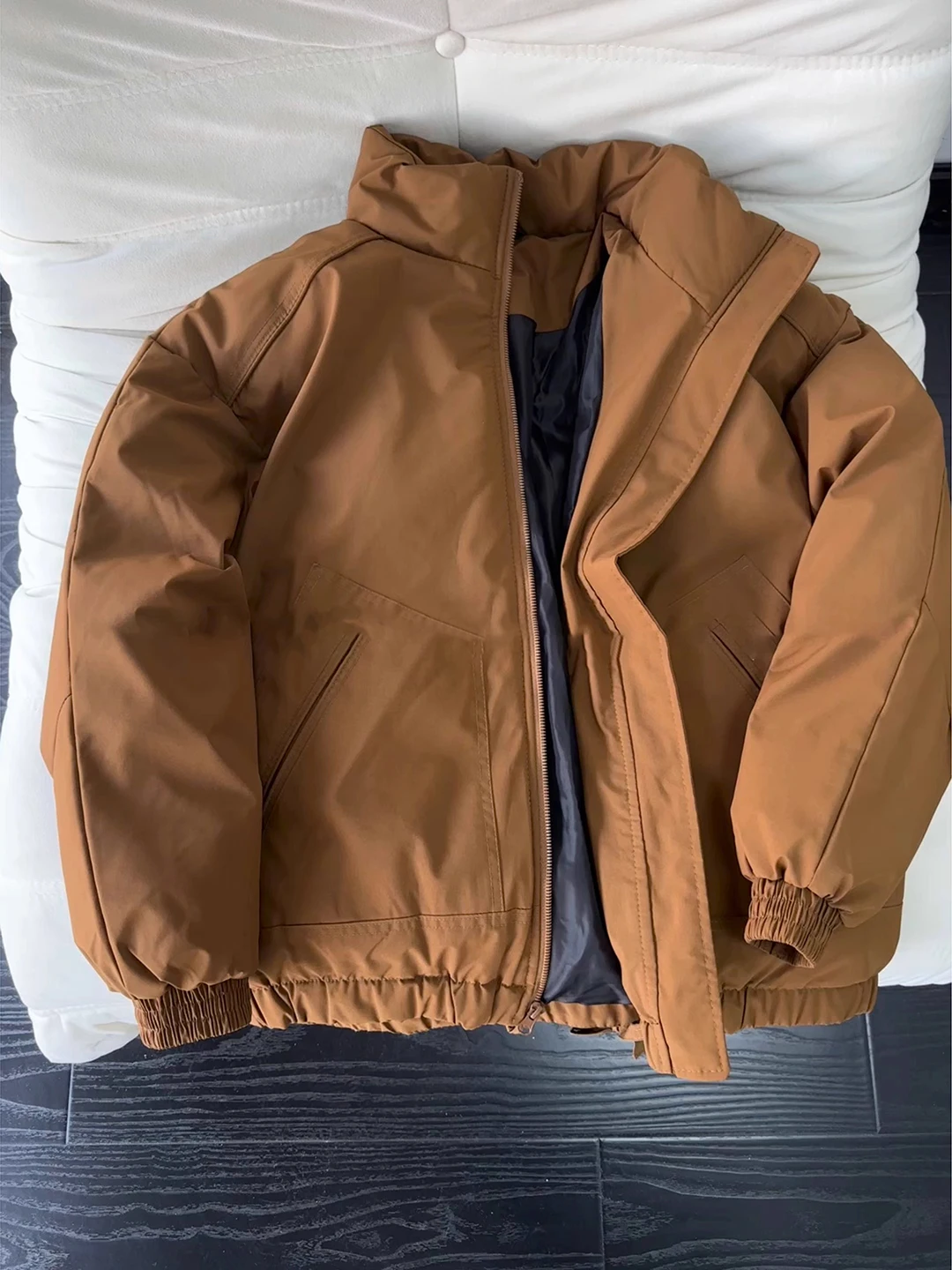 

Thiened Brown Stand Collar Workwear Cotton Jaet for Men Winter Warm ort Bomber Bread Coat Youth Casual Stand Fit