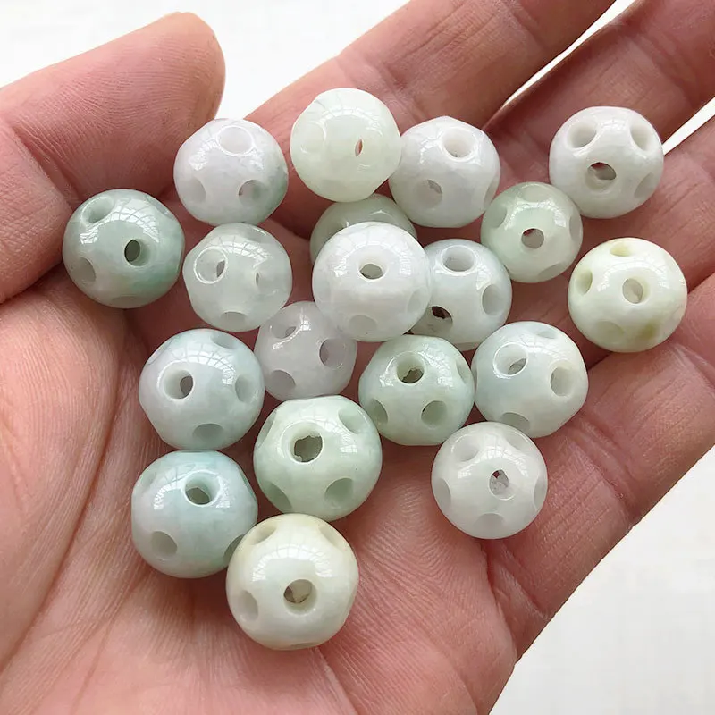 Нефритовые бусины Cuiyu Passepartout, жадеит, полые свободные бусины, браслет, ожерелье, плетение, свободные нефритовые бусины
