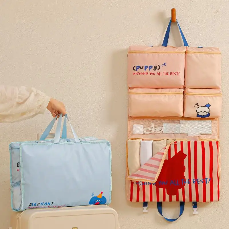 

Foldable Travel Storage Bag, Portable Hanging Waterproof Multi-functional Organizer For Underwear & Socks