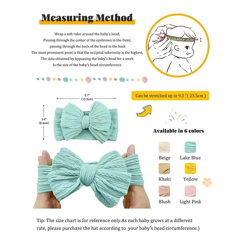 Baby Mädchen Bögen Stirnband Neugeborenen Turban Haarbänder Kinder Rot Kopf Band Outdoor Kleinkind Kinder HeadWrap Haar Zubehör – Detail 3
