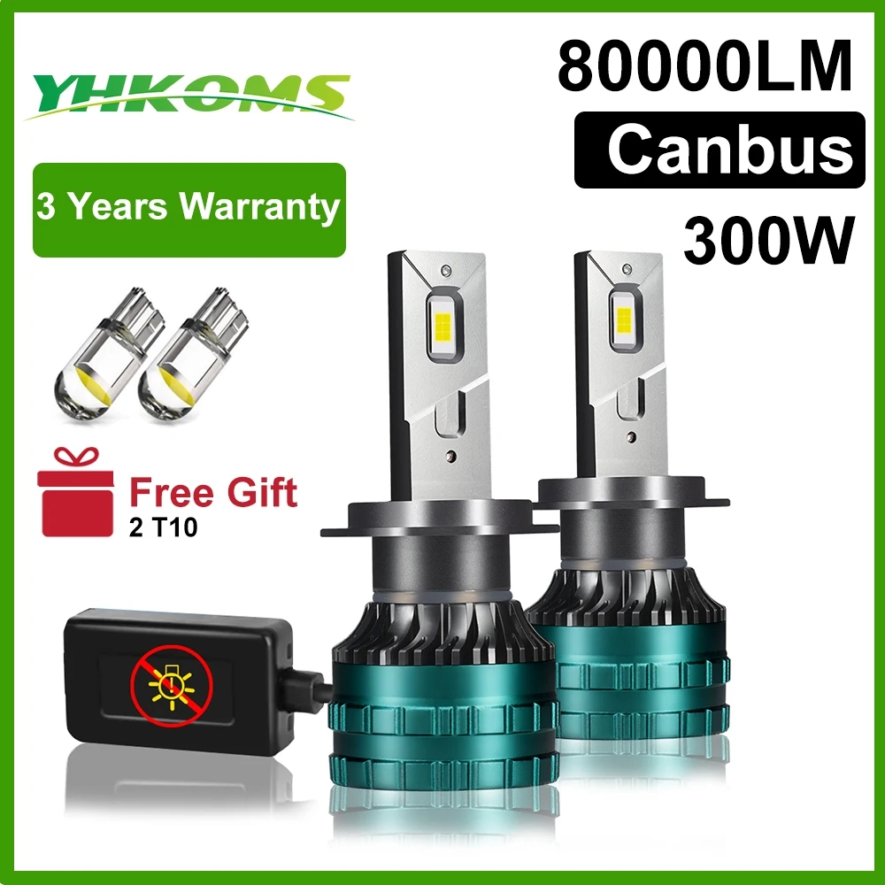 YHKOMS H4 LED H7 Canbus Car Headlight  H8 H9 H11 H1 9005 HB3 9006 HB4 880 881 H13 9007 H16 5202 Auto LED Lamp Fog Bulb 300W