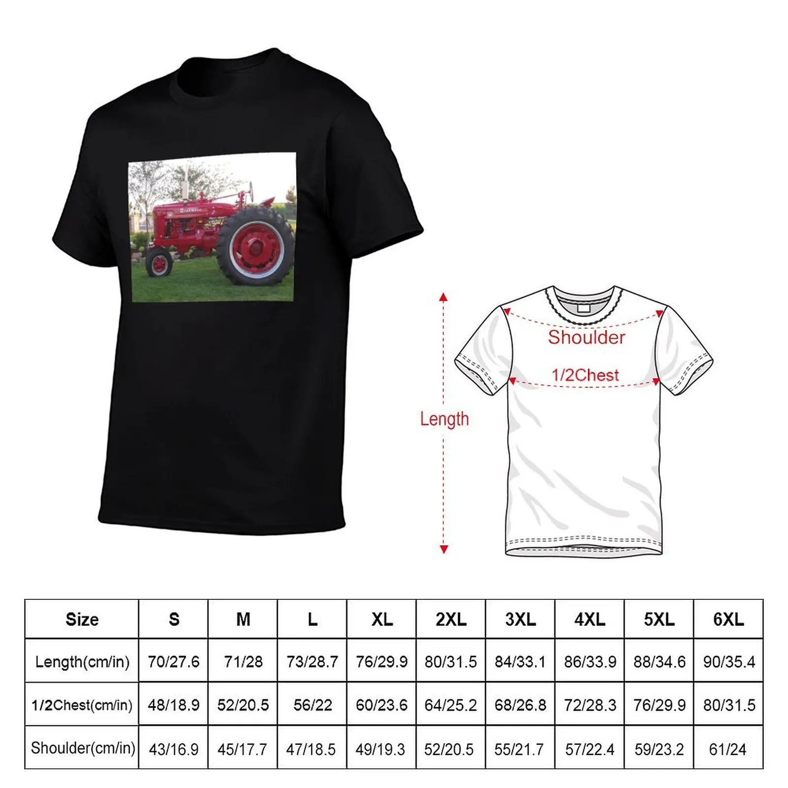 Farmall M Tractor Postcard T-Shirt topping blacks vintage t shirt men