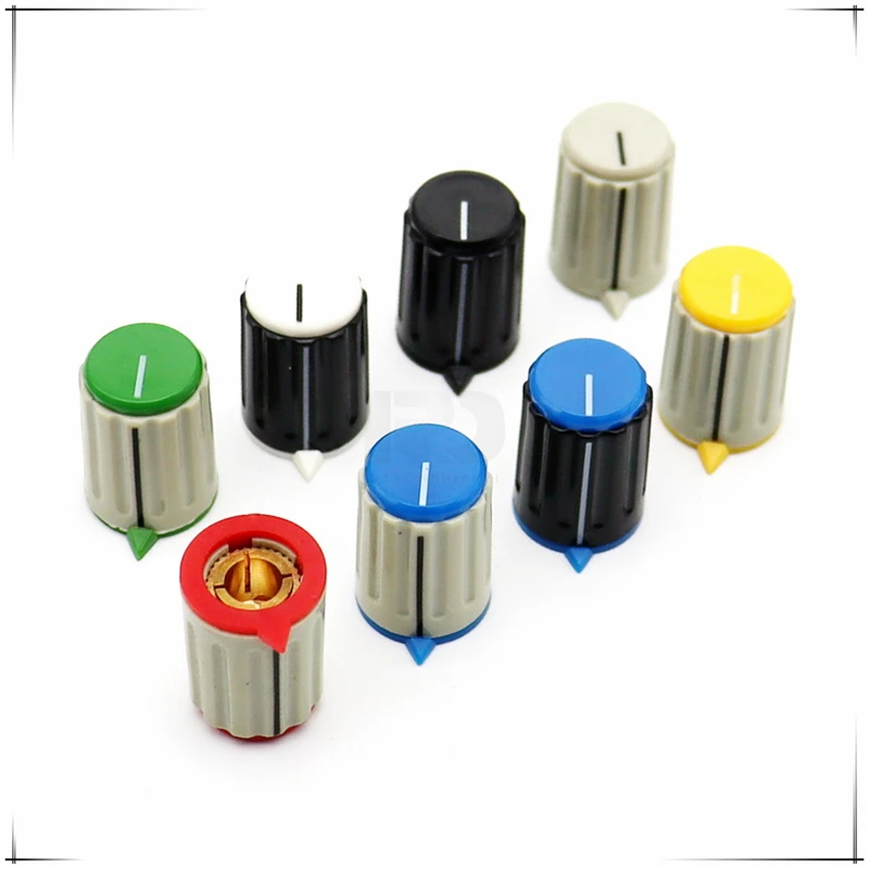 2PCS KN15-21 Plastic Knob Potentiometer Knob Cap Instrument Panel Operation Switch Knob Cap Round Hole 6MM
