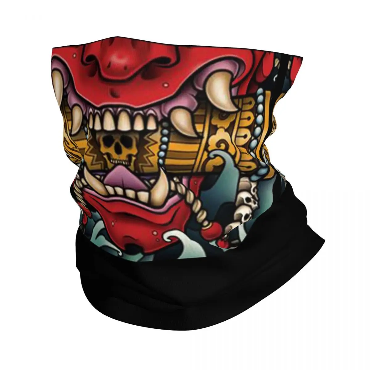 

Samurai Bandana Neck Gaiter Printed Oni Japan Demon Balaclavas Mask Scarf Multi-use Cycling Scarf Running for Men Women Adult