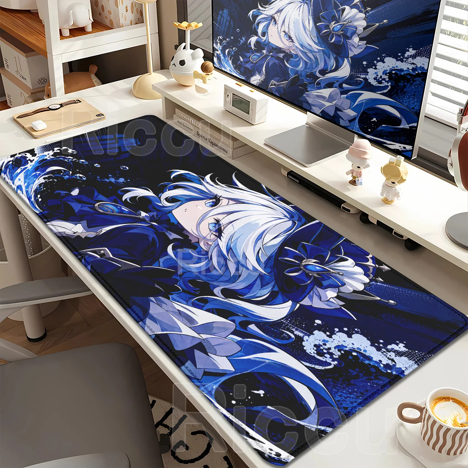 Large Genshin Impact Furina Mouse pad Anime size desk mat Desktop keyboard desk mat gaming mouse pad Computer accessory Mousepad