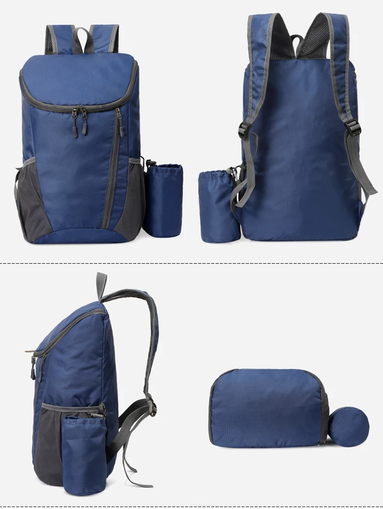 23L Tragbare Tag Pack Faltbare Rucksack Klapp Bergsteigen Tasche Ultraleicht Outdoor Radfahren Rucksack Reise Knapsack Wandern Handgepäck Tragbar Sport Laptop speicher Hautbeutel Wasserabweisend – Detail 26