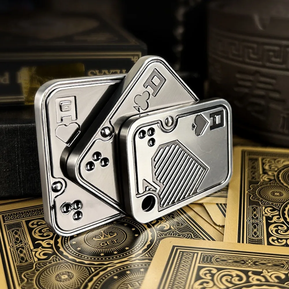 Metall drei schicht ige Push Slider Dekompression Spielzeug Anti-Stress Edc Gyro Poker ein Spielzeug tragbare Dekompression magnetisches Spielzeug Erwachsenen Geschenk