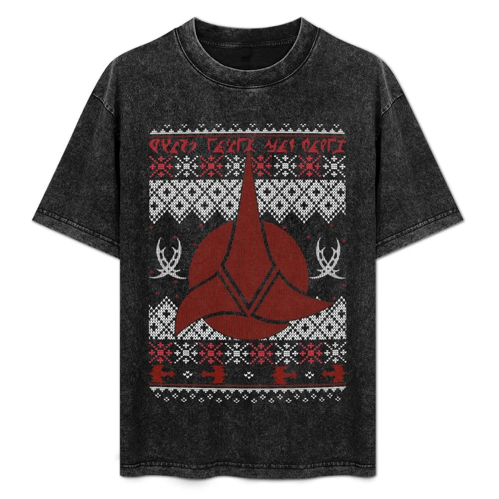 Camiseta de Navidad Fea con Diseño Klingon de Star Trek: La Nueva Generación, Camiseta para Fiestas Navideñas para Hombre