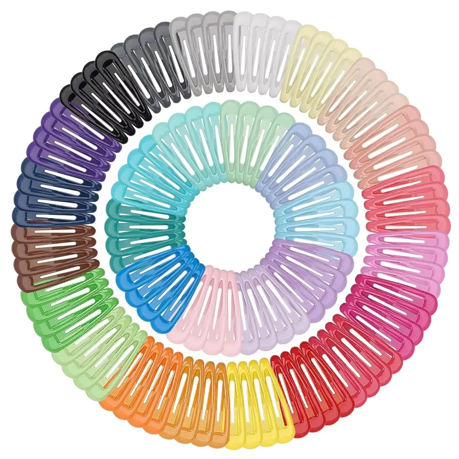 50 Stück Snap-Haarspangen, Bonbonfarben, glänzend, 5,1 cm, rutschfest, Metall-Haarnadeln, Clips, Haarspangen, Zubehör für Babys, Mädchen, Kleinkinder – Detail 2