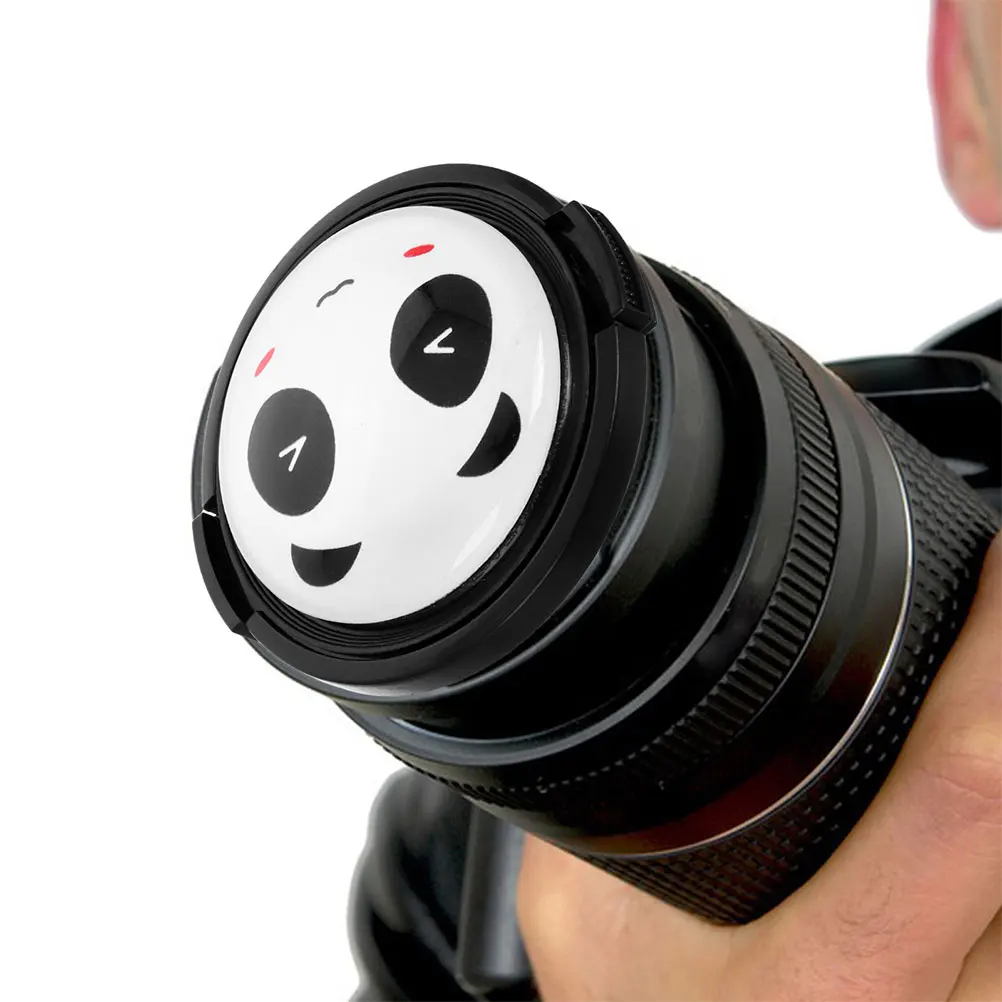 

2Pcs 58Mm Universal Panda Pattern Camera Lens Cap Durable Scratch Resistant Protective Cover For Dslr Lenses