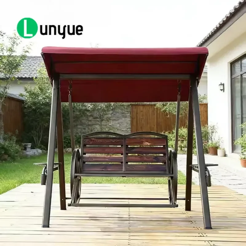 Double Outdoor Rocking Chair for Courtyard Villa Terrace Patio Garden Furniture Weather Resistant Comfortable Seating