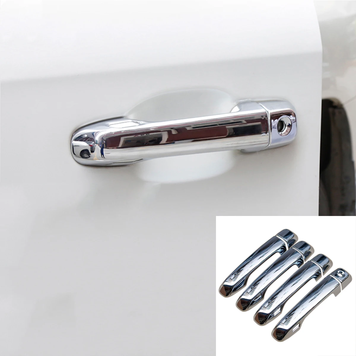 For Toyota Land Cruiser 200 LC200 2016 2017 2018 2019 ABS Chrome Keyless Entry Door Handle Cover Accessories