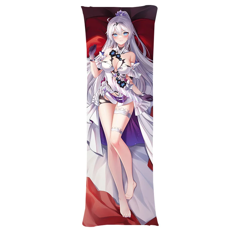 Periférico Anime Honkai Impact 3 Kiana Kaslana Cosplay doble cara Dakimakura funda para almohada funda de cojín regalo