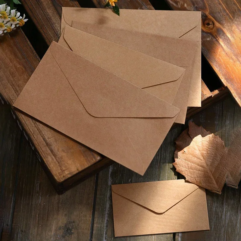 10pcs/lot 17.6x12.8cm Envelope for Wedding Invitation Kraft Paper Vintage Business Ticket Storage Bag Gift Box Western Envelopes