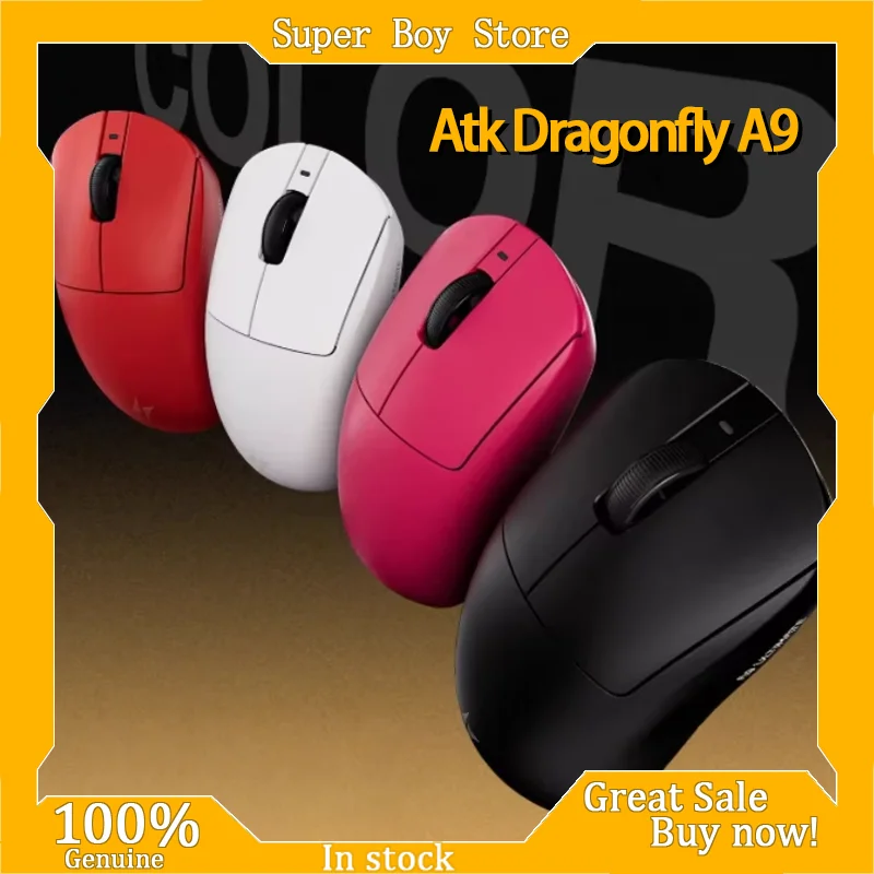 

Genuine Atk Dragonfly A9 Lightweight Master Edition Paw3950 Ultimate Ergonomic Twin 8k Gaming And Esports Wireless Mouse