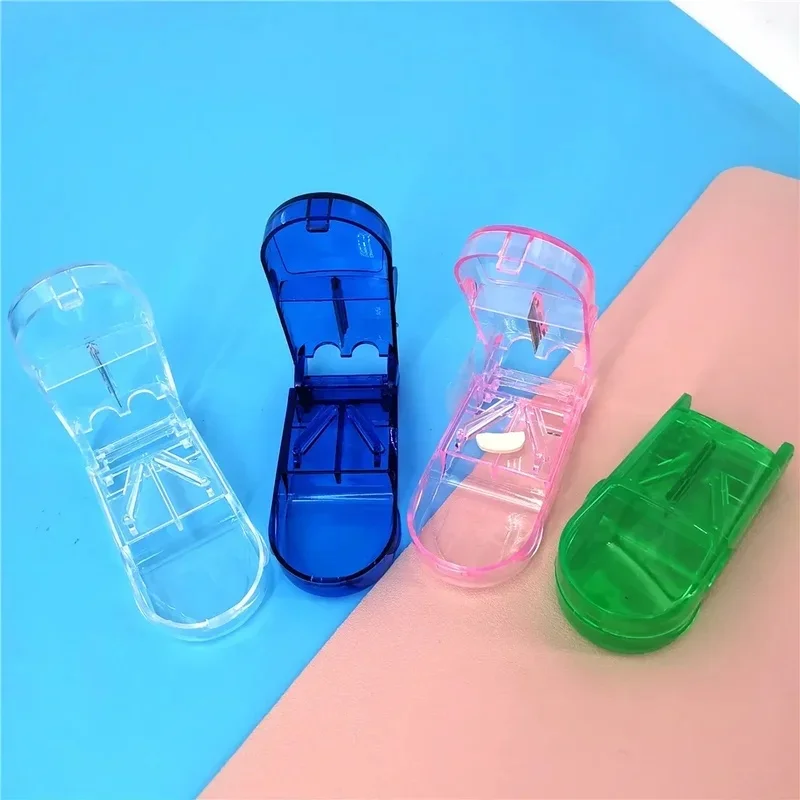 1-4Pcs Pill Cutter Medicine Box Pill Cutting Splitter Drugs Tablet Cutter Divider Storage Case Pill Box Cases & Splitter