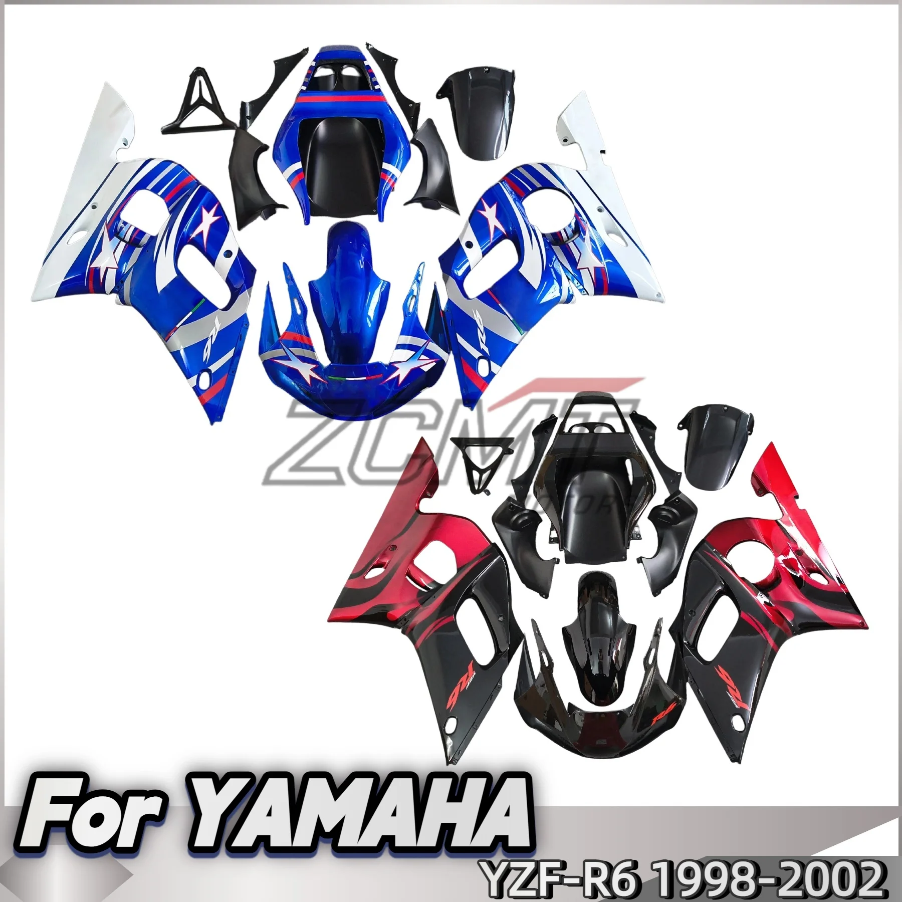 

Motorcycle Fairing Kit For Yamaha R6 98-02 YZF600 1998 1999 2000 2001 2002 Fairing Red Blue White