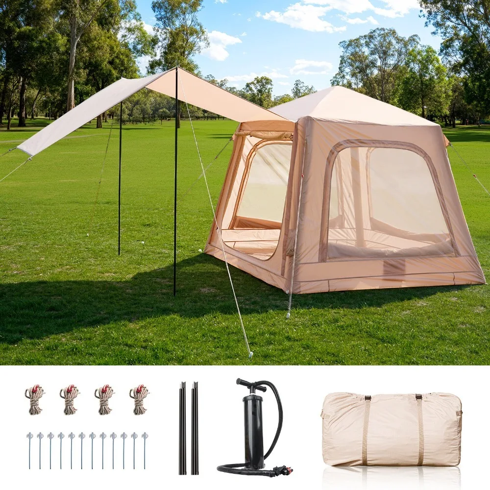 Inflatable Tents for Camping, 2-4 Person Inflatable Camping Tent with Pump