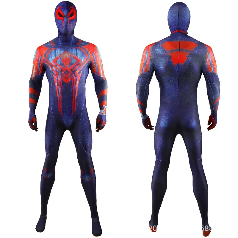 Spider Man Cosplay Costume Miguel O Hara Jumpsuit Halloween Anime Prop Spider Man Jumpsuit with Headgear