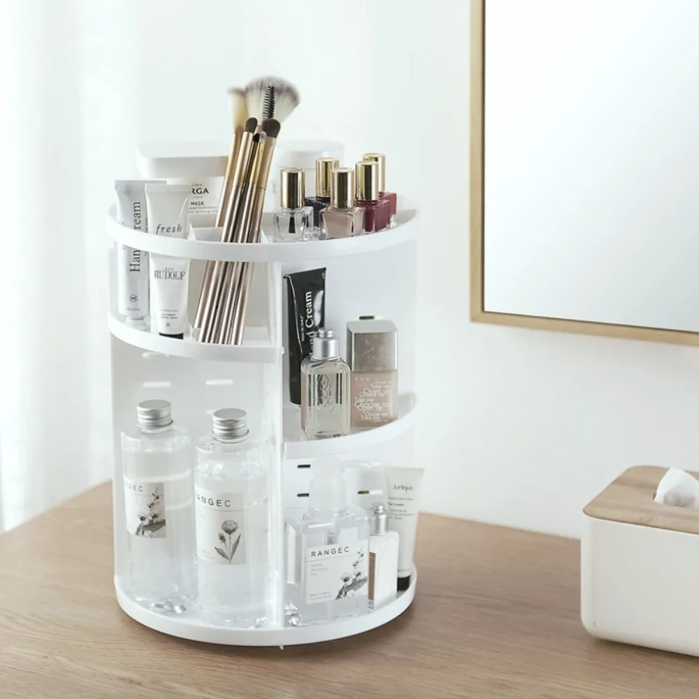 360° Rotating Makeup Organizer Large Capacity Detachable Jewelry  Holder Rotating Bathroom Organizer Countertop Cosmetic Rack