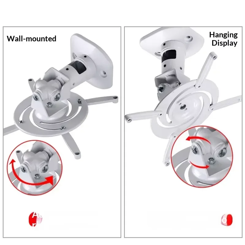 White Projector Stand Mechanical Control Hanger Model PR01 Ceiling Mount Bracket for Home Theater Office Presentation