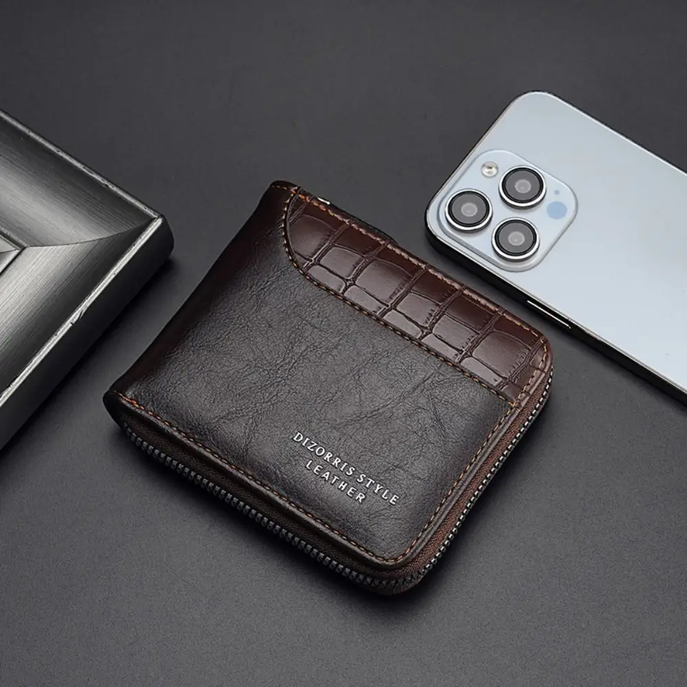 

PU Leather Short Male Wallet New Multi Slot Money Bag Mini Coin Purse Anti-theft Portable Card Holder