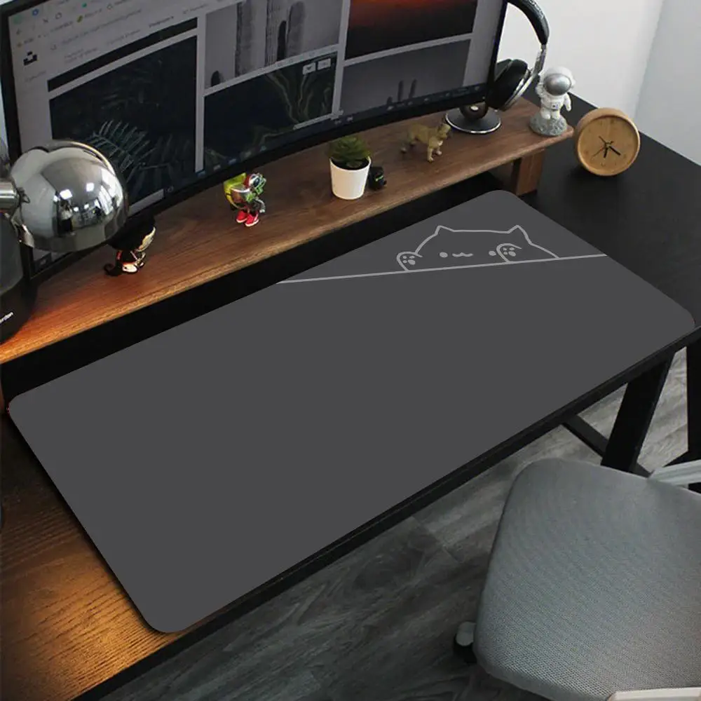 Niedliches Katzen-Mauspad, großes quadratisches Computer-Büro-Spieltischmatte, rutschfeste Gummi-Mauspads, kleine Deko-Schreibtischunterlage, Spielmatte – Detail 12