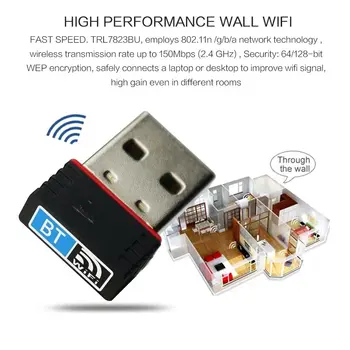 Bezdrátový WiFi Bluetooth 4.0 USB Nano adaptér Duální síťový přijímač signálu Dongle pro PC notebook 8 nejlepší prodej Bluetooth WiFi převodník - №5