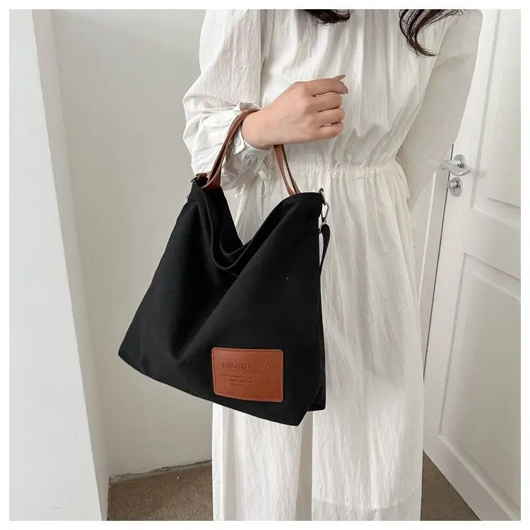 2024 new Canvas bag women\'s large capacity popular textured handbag commuter college students class crossbody bag for woman