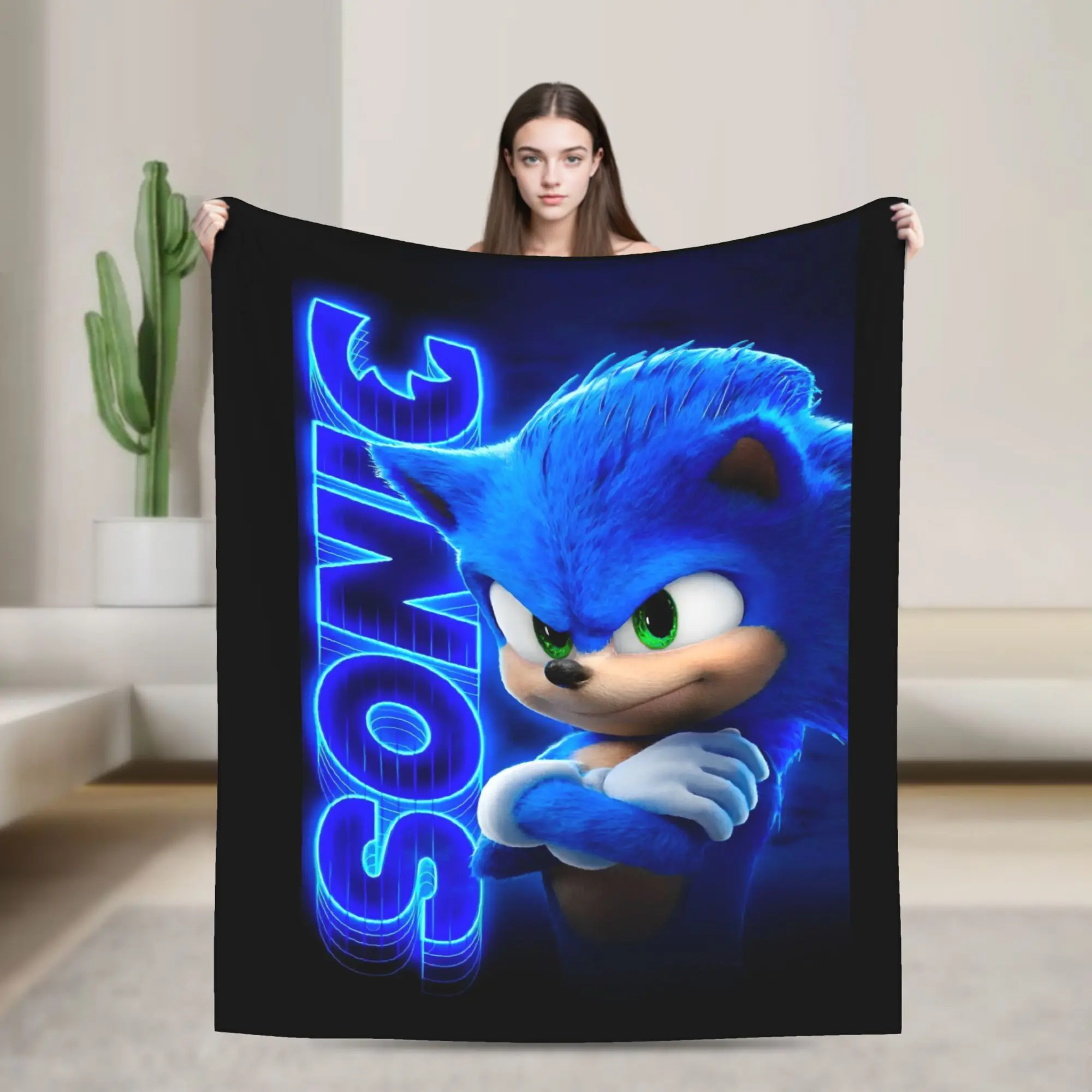 Mantas con Estampado de Sonices, Mantas de Peluche para Películas y Videojuegos, Mantas para el Verano, Aire Acondicionado, Portátiles, Suaves y Cálidas