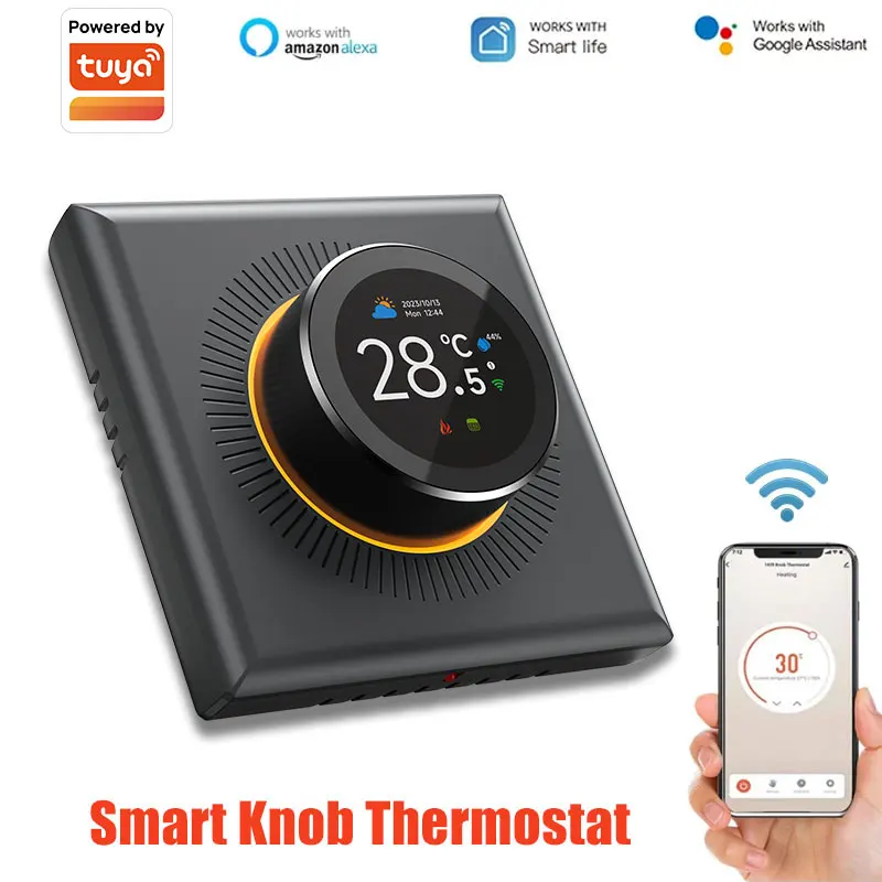 WiFi Smart Knob Thermostat Floor Heating Water Gas Boiler Home Room Programmable Temperature Controller Tuya Alexa Google Home
