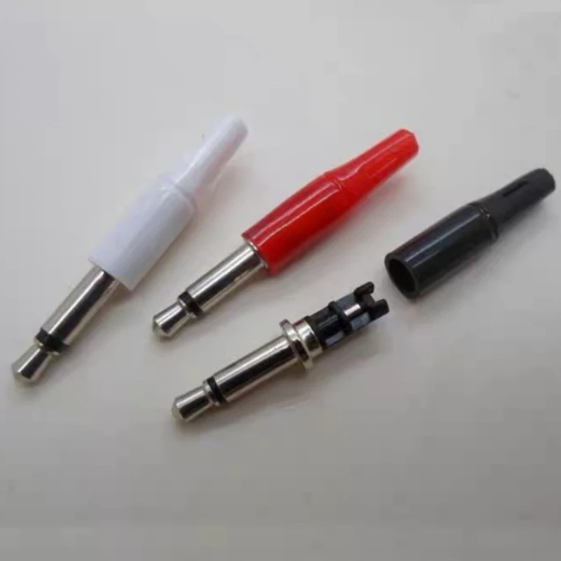 10Pcs 3.5mm Mono Headset Jack 2 Pole 3.5 Audio Plug Socket Adaptor Connector for Earphone White Black