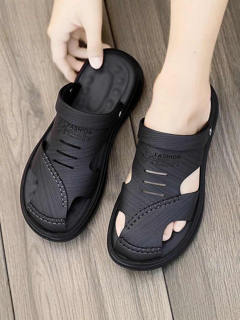 

Men's Summer Casual Sandals Outdoor Wear Anti-Slip Deodorant Dad Slippers Driving Beach Wear Resistant Water Shoes Breathable