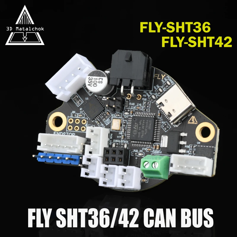 

3D Matalchok 2Pcs Fly-SHT Board/Fly-UtoC Board For Klipper Hotend HeadTool Canbus PT100 3D Printer VS EBB36 EBB42 CAN V1.0 Board