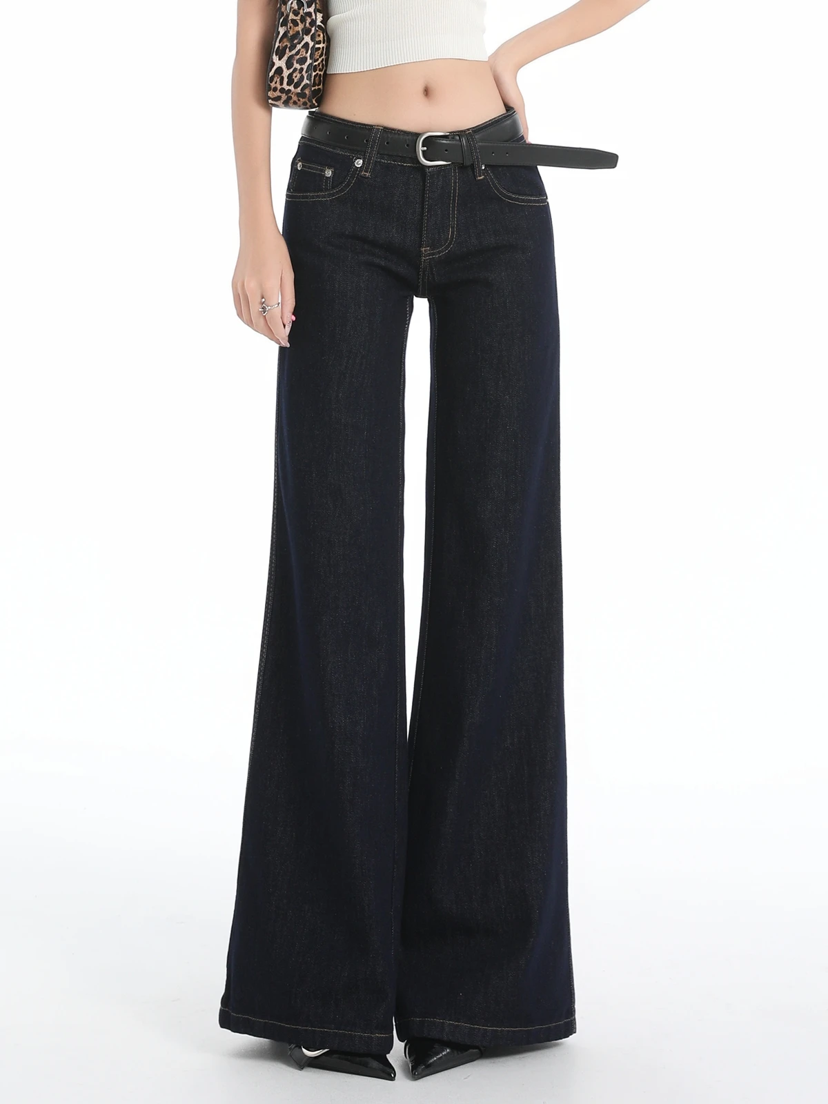 

ZHISILAO New Low Waist Flare Jeans Women Vintage Casual Y2k Full Length Denim Pants Streetwear 2025