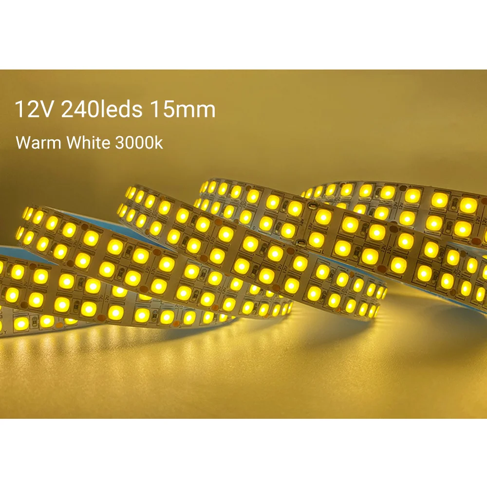 شريط LED فائق السطوع 5054 خزانة خطية صف مزدوج 240 مصباح LED 120 مصباح LED 60 مصباح LED 16.4 قدم 12 فولت أبيض دافئ 3000 كيلو أبيض 6000 كيلو 6500 كيلو 5 متر