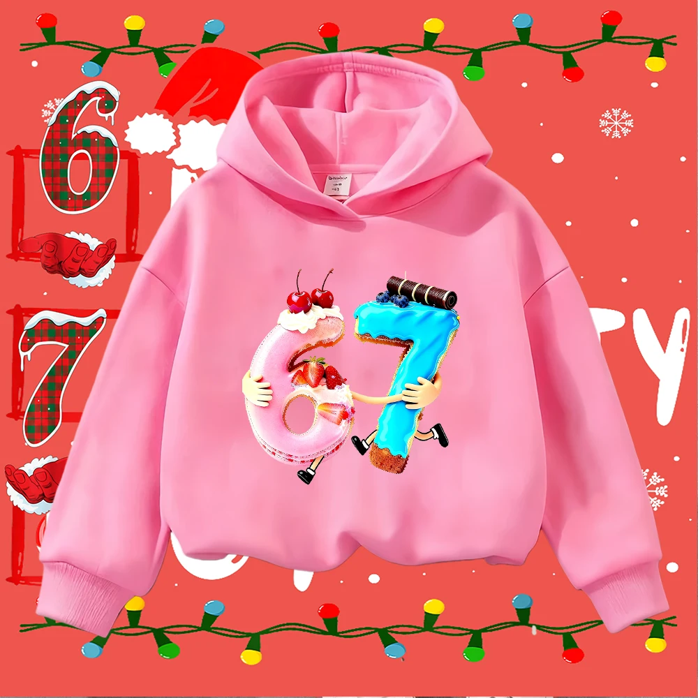 Felpa natalizia per bambini Cute 67 Cake Design Top pullover festivo per bambine e bambini
