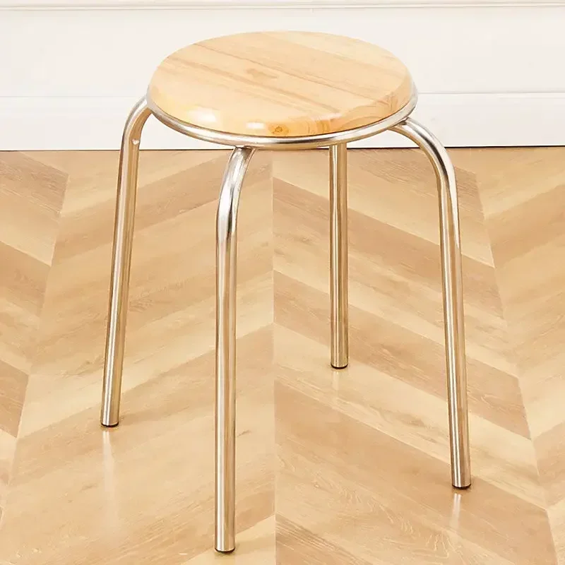 Interior Round Dining Stools Bench High Living Room Dressing Stools Kitchen Cheap Cadeiras Decorativas De Sala Home Furniture image 2